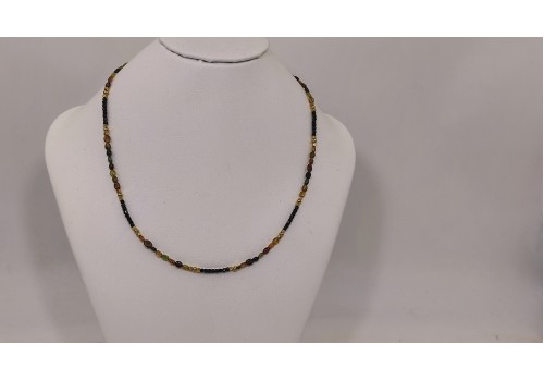 Κολιέ με Πολύχρωμη Τουρμαλίνη, Ηλιόλιθο & Αιματίτη