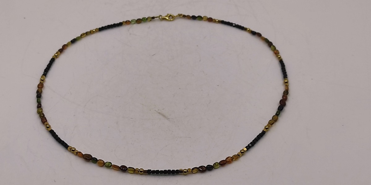 Κολιέ με Πολύχρωμη Τουρμαλίνη, Ηλιόλιθο & Αιματίτη