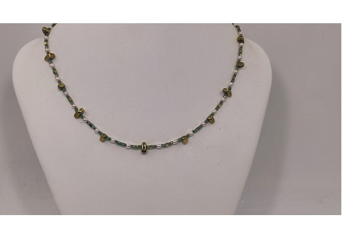 Κολιέ με Μαργαριτάρι, Αραγωνίτης & Αιματίτης