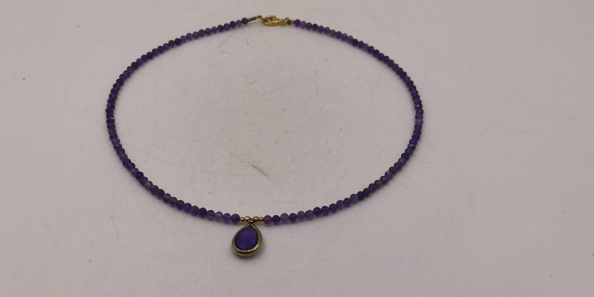 Κολιέ με Αμέθυστο – Επίχρυσο Ασήμι 925