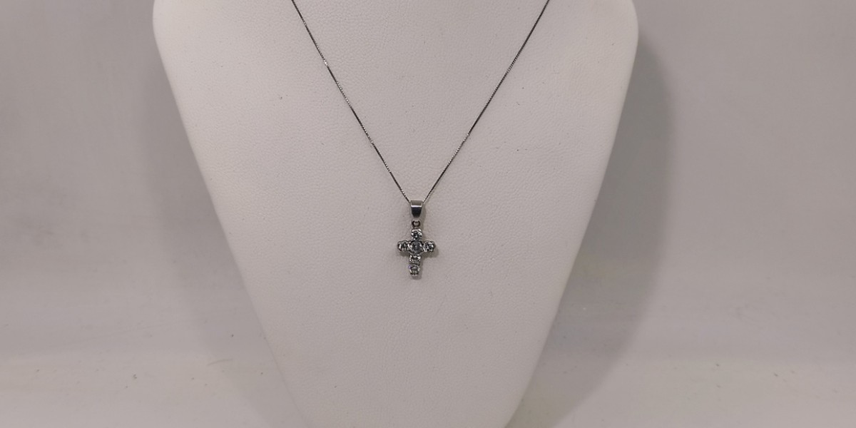 Κολιέ Σταυρός Ασημί 925 με Λευκά Ζιργκόν