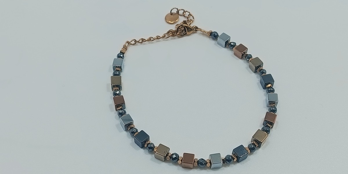 Βραχιόλι Ατσάλι με Αιματίτη