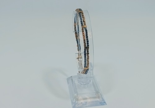 Βραχιόλι Ατσάλι Επίχρυσο με Αιματίτη