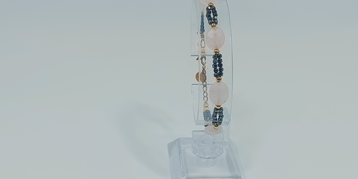 Βραχιόλι από Επίχρυσο Ατσάλι με Αιματίτη και Ροζ Χαλαζία Βραχιόλι από Επίχρυσο Ατσάλι με Αιματίτη και Ροζ Χαλαζία