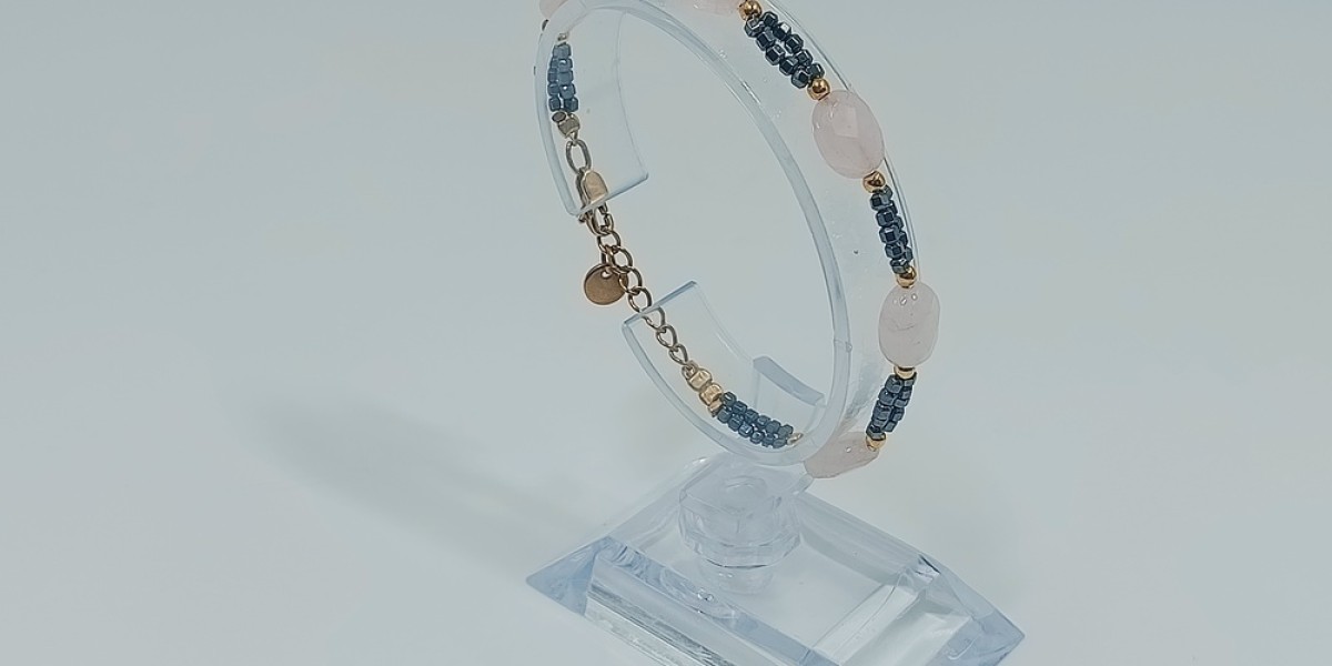 Βραχιόλι από Επίχρυσο Ατσάλι με Αιματίτη και Ροζ Χαλαζία Βραχιόλι από Επίχρυσο Ατσάλι με Αιματίτη και Ροζ Χαλαζία