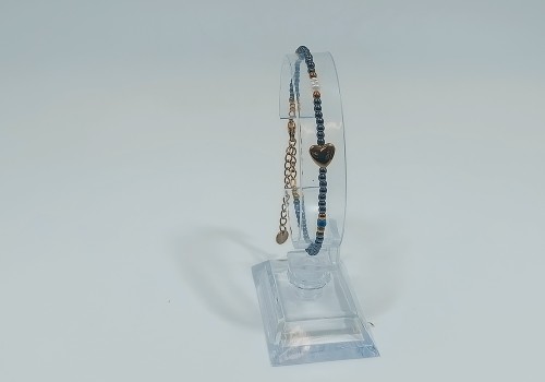 Βραχιόλι από Ανοξείδωτο Ατσάλι Επίχρυσο με Αιματίτη και Μαργαριτάρι