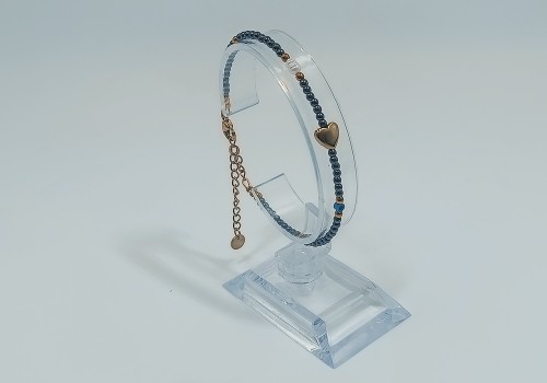 Βραχιόλι από Ανοξείδωτο Ατσάλι Επίχρυσο με Αιματίτη και Μαργαριτάρι