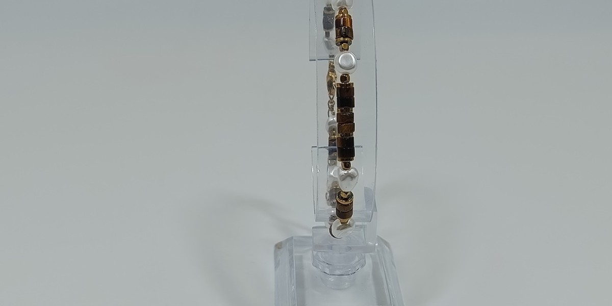 Βραχιόλι Ατσάλι Επίχρυσο με Μάτι Τίγρη & Mother of Pearl Βραχιόλι Ατσάλι Επίχρυσο με Μάτι Τίγρη & Mother of Pearl