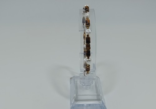 Βραχιόλι Ατσάλι Επίχρυσο με Μάτι Τίγρη & Mother of Pearl