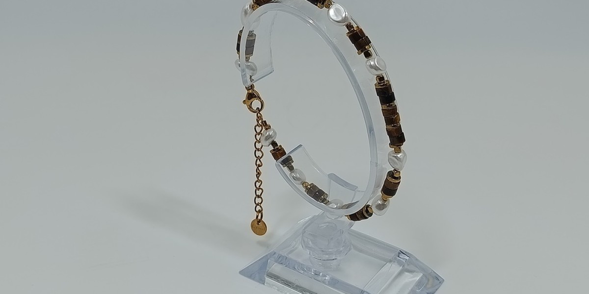 Βραχιόλι Ατσάλι Επίχρυσο με Μάτι Τίγρη & Mother of Pearl Βραχιόλι Ατσάλι Επίχρυσο με Μάτι Τίγρη & Mother of Pearl