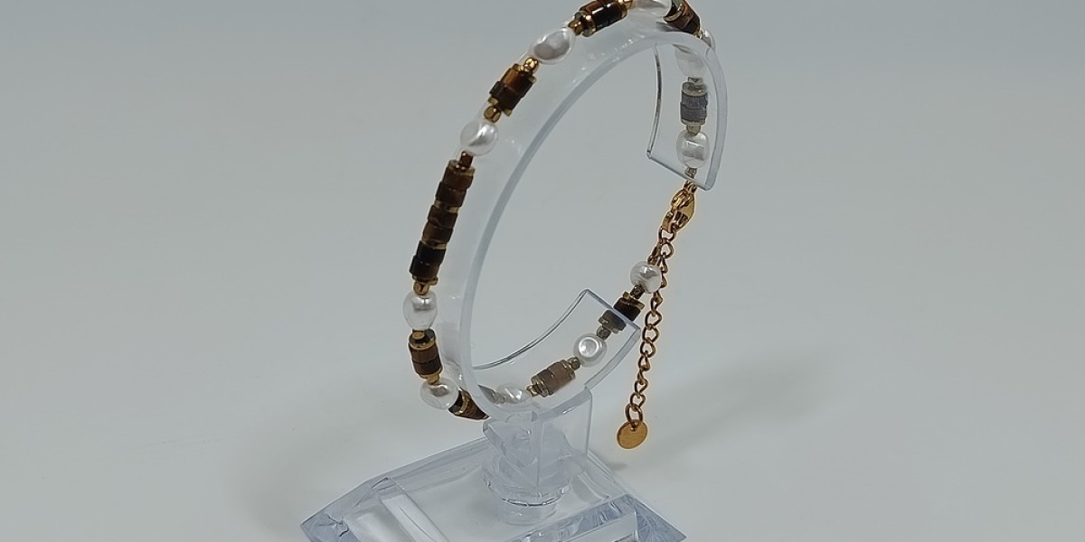 Βραχιόλι Ατσάλι Επίχρυσο με Μάτι Τίγρη & Mother of Pearl Βραχιόλι Ατσάλι Επίχρυσο με Μάτι Τίγρη & Mother of Pearl