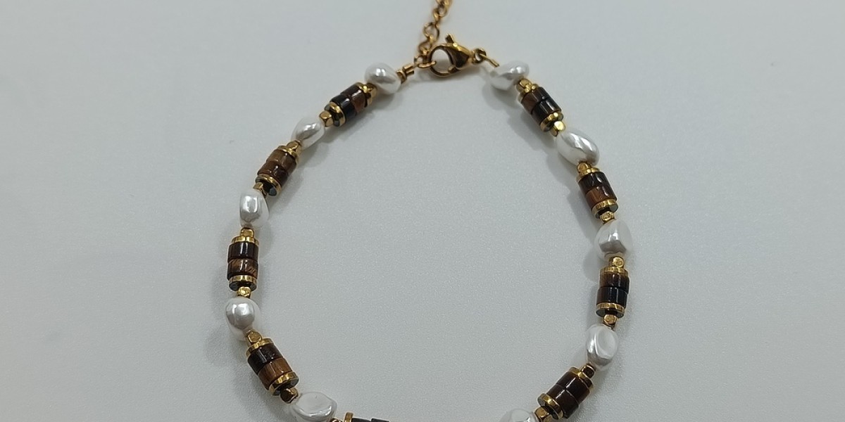 Βραχιόλι Ατσάλι Επίχρυσο με Μάτι Τίγρη & Mother of Pearl Βραχιόλι Ατσάλι Επίχρυσο με Μάτι Τίγρη & Mother of Pearl