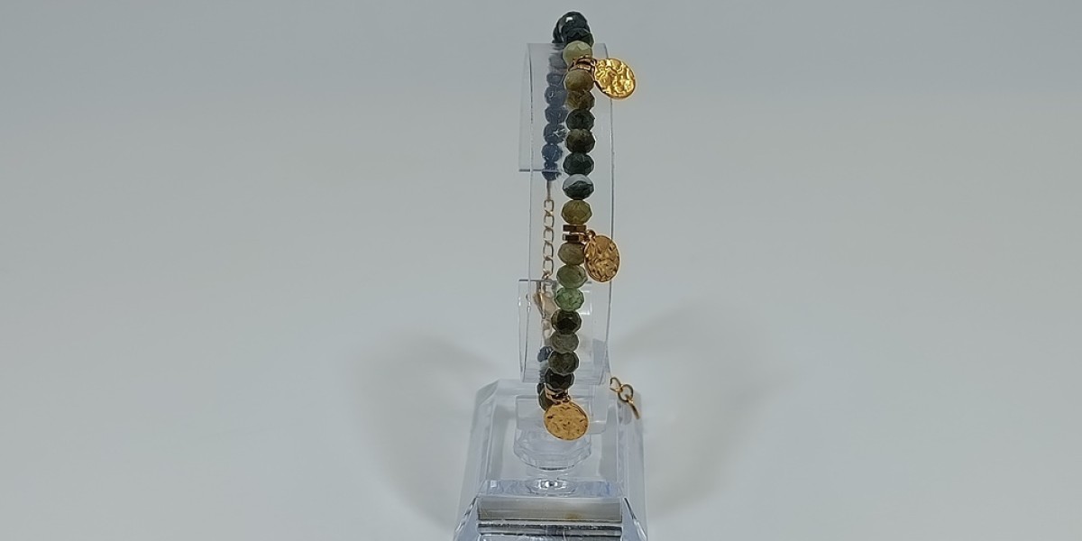 Βραχιόλι Επίχρυσο Ατσάλι με Γρανάτη & Αιματίτη