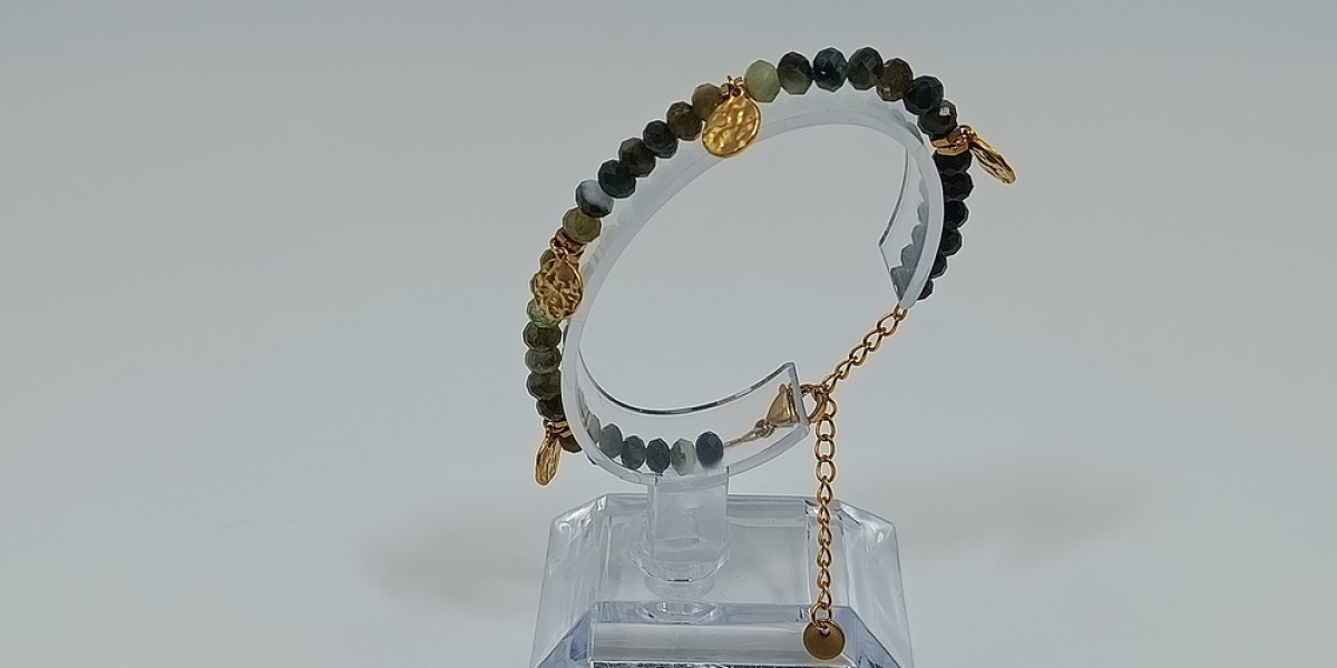 Βραχιόλι Επίχρυσο Ατσάλι με Γρανάτη & Αιματίτη