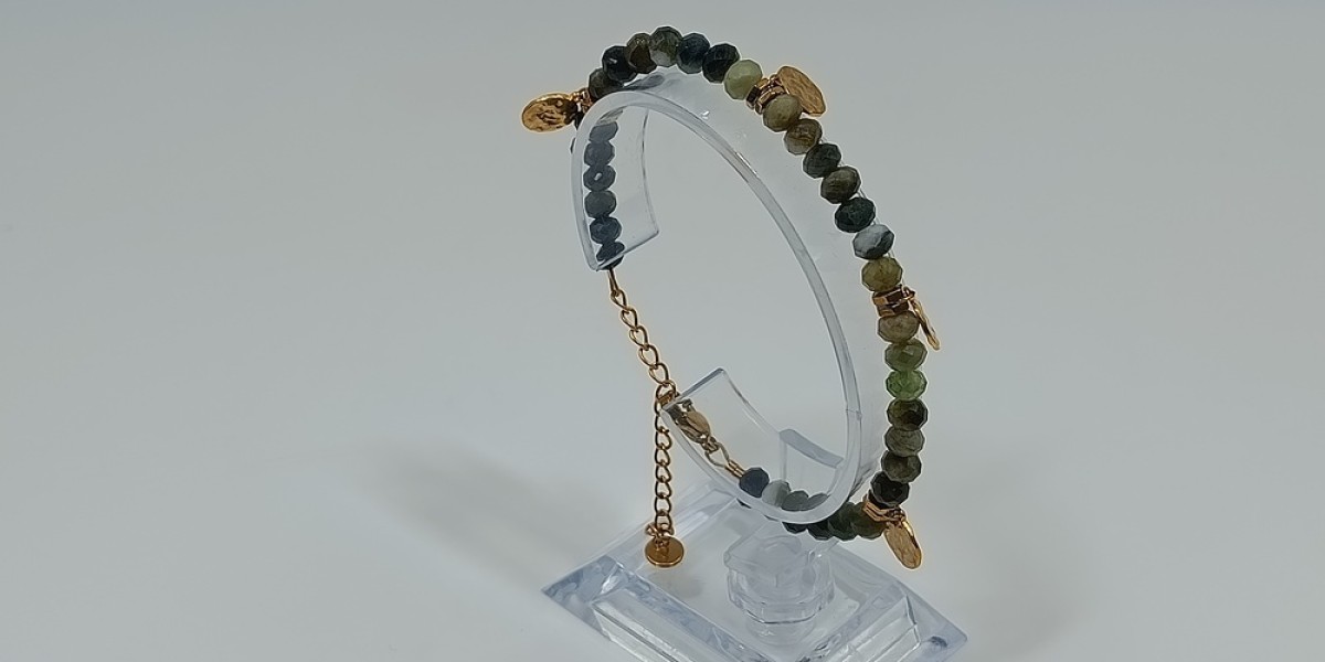 Βραχιόλι Επίχρυσο Ατσάλι με Γρανάτη & Αιματίτη