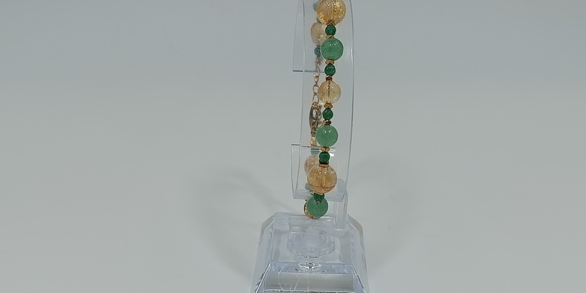 Βραχιόλι Επίχρυσο Ατσάλι με Κίτρινη, Αχάτη, Αβεντουρίνη και Αιματίτη