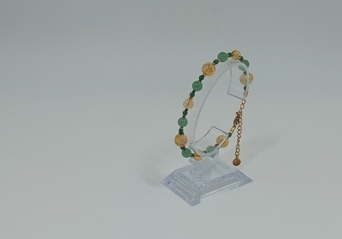 Βραχιόλι Επίχρυσο Ατσάλι με Κίτρινη, Αχάτη, Αβεντουρίνη και Αιματίτη