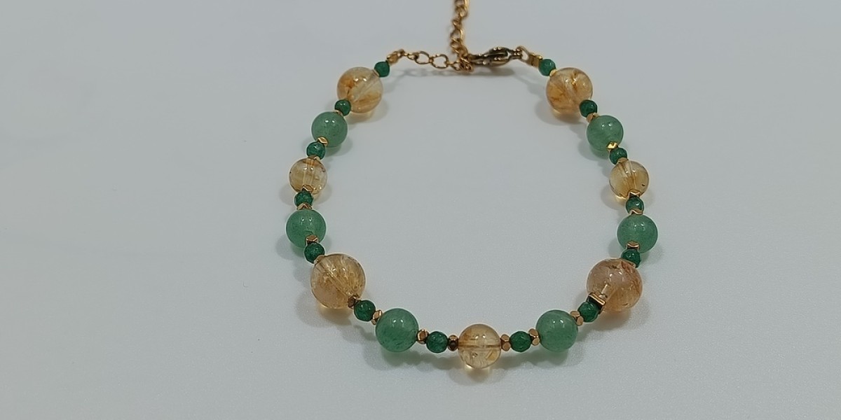 Βραχιόλι Επίχρυσο Ατσάλι με Κίτρινη, Αχάτη, Αβεντουρίνη και Αιματίτη