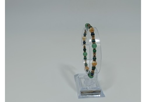 Βραχιόλι με Λάστιχο – Κίτρινη, Αβεντουρίνη & Αιματίτης