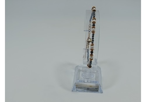 Βραχιόλι από Ανοξείδωτο Ατσάλι Επίχρυσο με Αιματίτη και Μαργαριτάρι