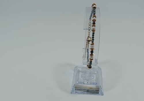 Βραχιόλι από Ανοξείδωτο Ατσάλι Επίχρυσο με Αιματίτη και Μαργαριτάρι