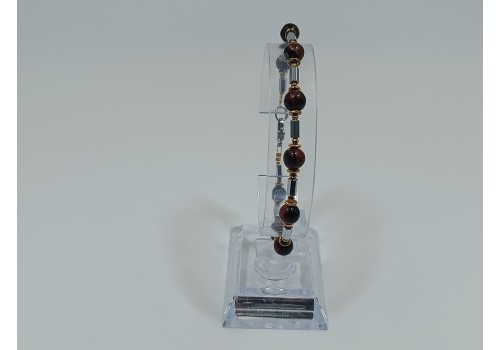 Βραχιόλι Ατσάλι με Μάτι Ταύρου και Αιματίτη