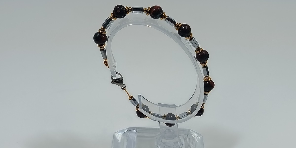 Βραχιόλι Ατσάλι με Μάτι Ταύρου και Αιματίτη Βραχιόλι Ατσάλι με Μάτι Ταύρου και Αιματίτη