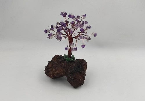διακοσμητικό δεντράκι με μαγγάνιο, αμέθυστο και ρουμπίνι ζοισίτη