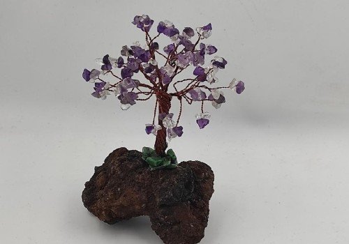 διακοσμητικό δεντράκι με μαγγάνιο, αμέθυστο και ρουμπίνι ζοισίτη