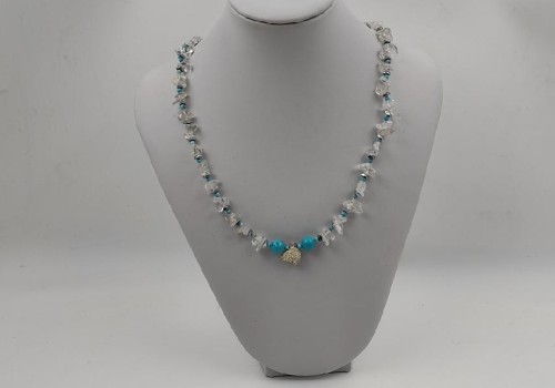 περιδαίριο από ασίμη με Τιρκουάζ ,χαλαζία και αιματίτη