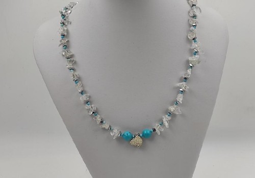 περιδαίριο από ασίμη με Τιρκουάζ ,χαλαζία και αιματίτη