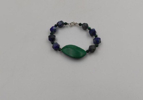 χειροποίητο βραχιόλι με τιρκουάζ και αζουρομαλαχίτη 