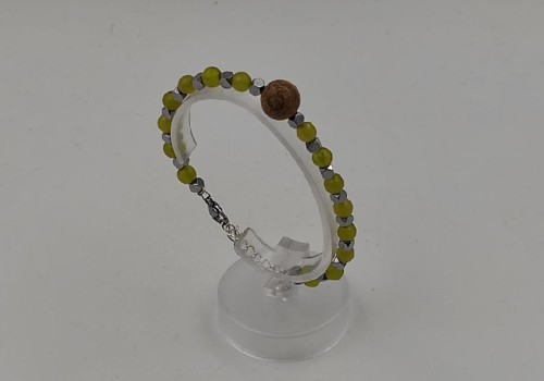 χειροποίητο βραχιόλι με ζαντ, αιματίτη και ίασπι