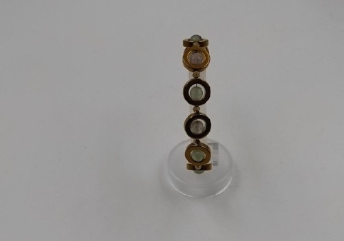 χειροποίητο βραχιόλι από ατσάλι με φθορίτη και αιματίτη