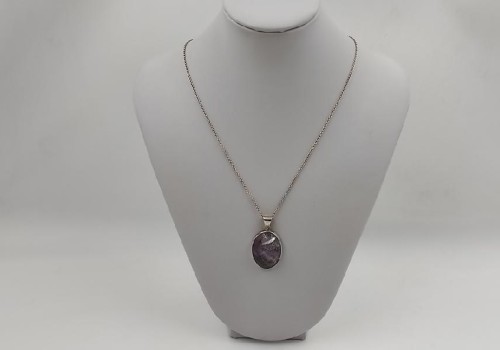 Χειροποίητο μενταγιόν από ασημί με φθορίτη