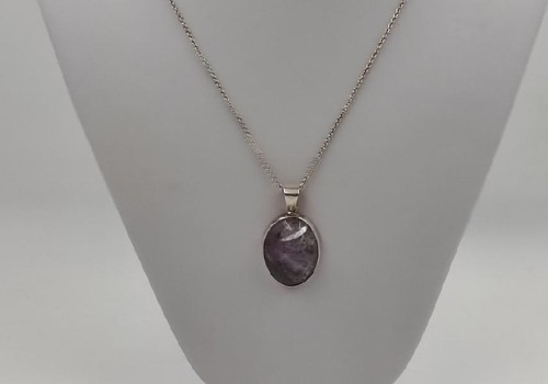 Χειροποίητο μενταγιόν από ασημί με φθορίτη