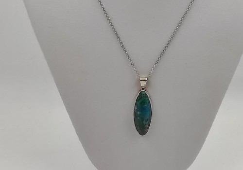 Χειροποίητο μενταγιόν από ασημί με χρυσόκολλα