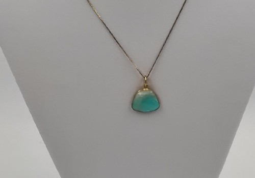 Χειροποίητο επιχρυσωμένο μενταγιόν από ασημί με σμισθονίτη