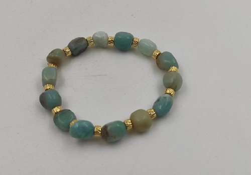 χειροποίητο βραχιόλι με αμαζονίτη