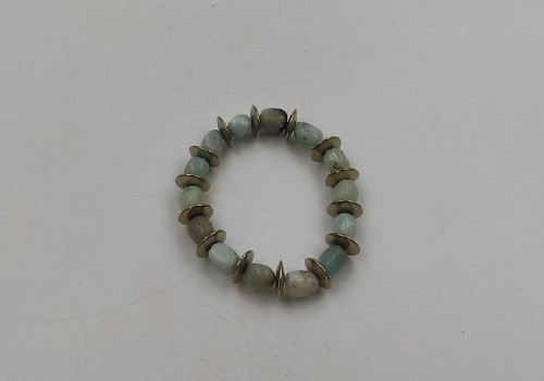 χειροποίητο βραχιόλι με αμαζονίτη και αιματίτη