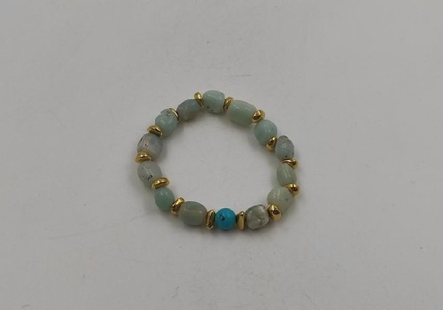 χειροποίητο βραχιόλι με αμαζονίτη και χαολίτη