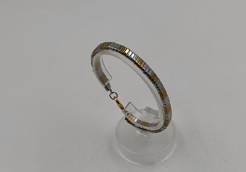 χειροποίητο βραχιόλι από ατσάλι με αιματίτη