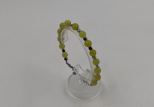 Xειροποίητο βραχιόλι από ατσάλι με Aιματίτη και Ζαντ Xειροποίητο βραχιόλι από ατσάλι με Aιματίτη και Ζαντ