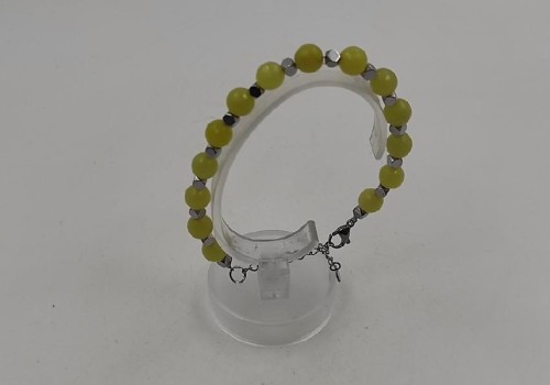 Xειροποίητο βραχιόλι από ατσάλι με Aιματίτη και Ζαντ Xειροποίητο βραχιόλι από ατσάλι με Aιματίτη και Ζαντ