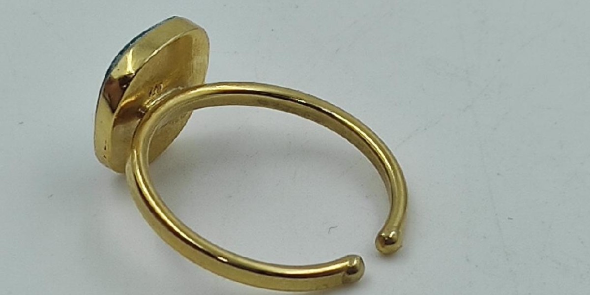 Χειροποίητο δαχτυλίδι επίχρυσο από ασημί 925 με Αδαμίτη