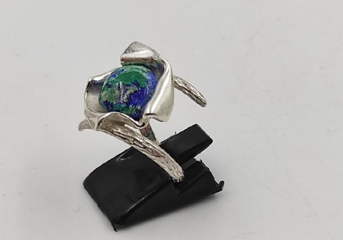 Χειροποίητο δαχτυλίδι από ασημί 925 με Αζουρομαλαχίτη