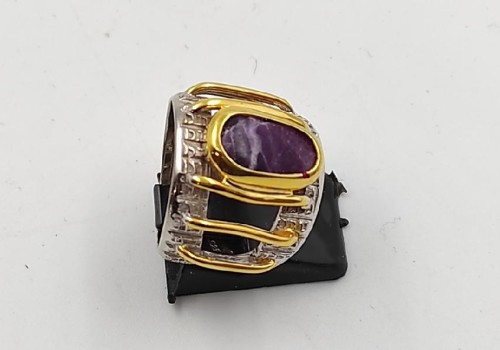 Χειροποίητο δαχτυλίδι από ασημί 925 με Φθορίτη