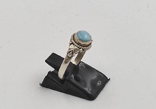 Χειροποίητο δαχτυλίδι από ασημί 925 με Λαριμάρ