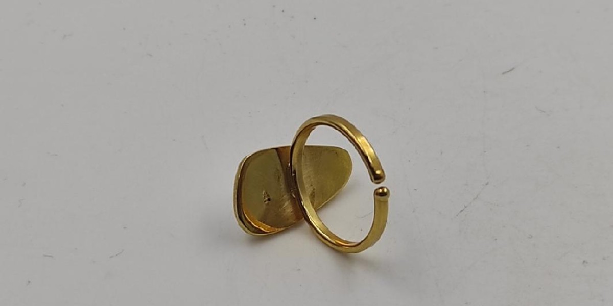 Χειροποίητο δαχτυλίδι επίχρυσο από ασημί 925 με Μαγνησίτη