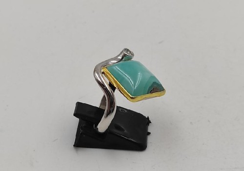 Χειροποίητο δαχτυλίδι επίχρυσο από ασημί 925 ρόδιο με Σμιστονίτη